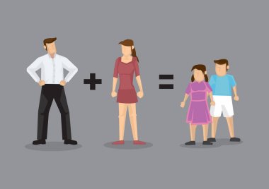 Aile matematik kavramsal vektör çizim