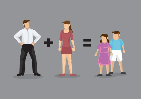 Familia Matemáticas Conceptual Vector Ilustración — Archivo Imágenes Vectoriales