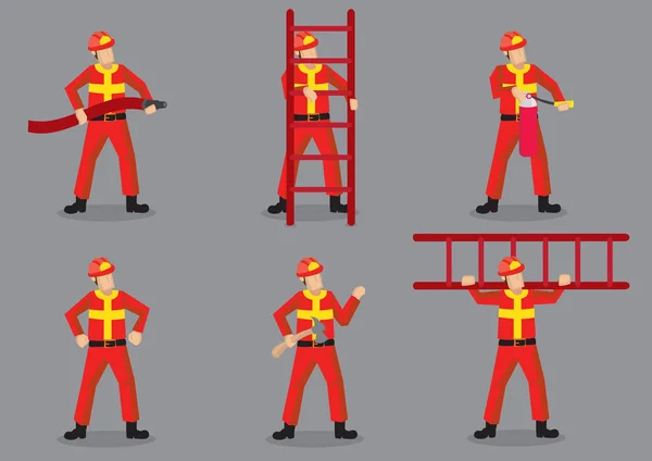 Ilustração de design de personagem de vetor de bombeiro —  Vetores de Stock