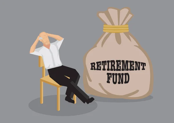 Retirement Fund for Senior Vector Cartoon Illustration — Stock Vector