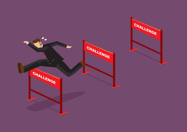Overcoming Challenges Business Cartoon Vector Illustration