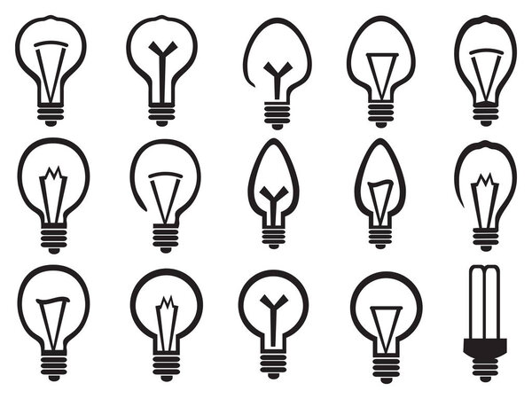 Light Bulb Vector Icon Set 