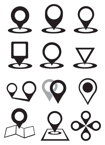 Map Pins Vector Icon Set