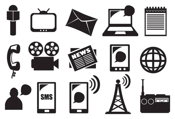 Tools and Equipment for Media and Communication Vector Icon Set — Stock Vector