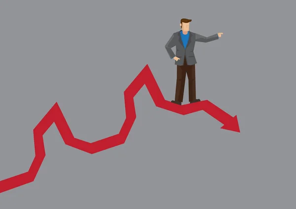 Bad Business Julgamento e Previsão de Mercado Errado Conceptual Ve — Vetor de Stock