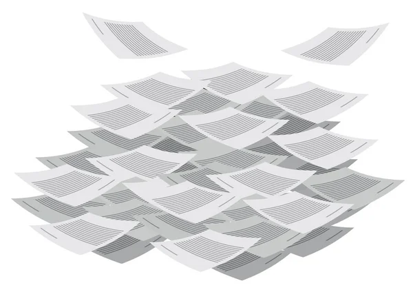 Messy documents flying around. Stack of documents. Concept of pa — Stock Vector