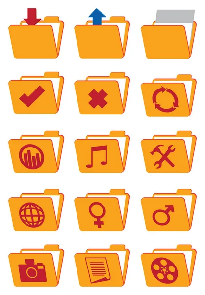 Computer Folder Vector Web Icoon Set — Stockvector