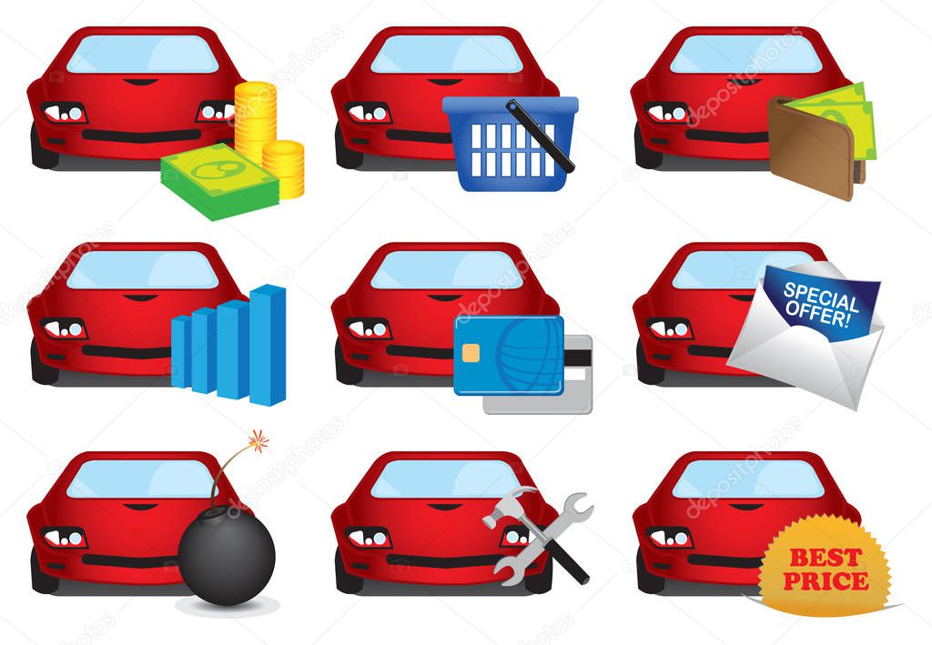 Automobile Industry Icons Set 