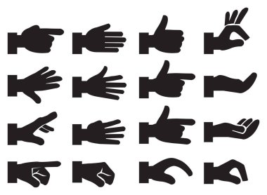 Hand Signs Vector Icon Set clipart