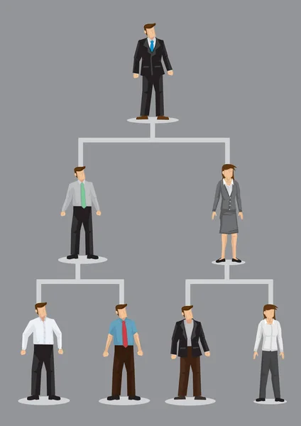 Business Organizational Hierarchy Vector Cartoon Illustration — 스톡 벡터