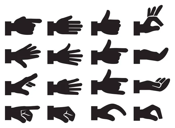 Hand Signs Vector Icon Set — Stock Vector