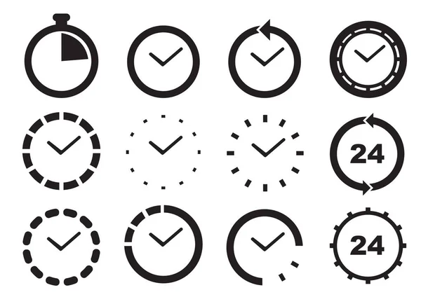 Set of time icons. Vector illustration. — Stock Vector