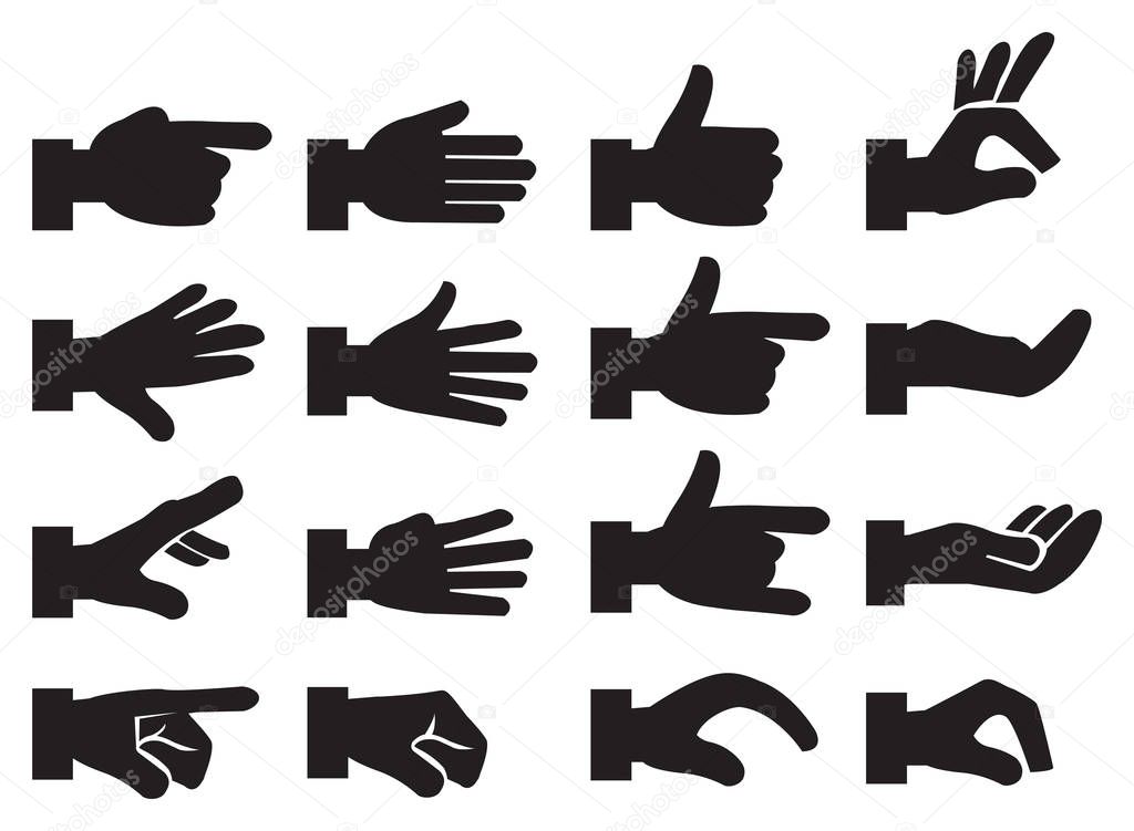 Hand Signs Vector Icon Set
