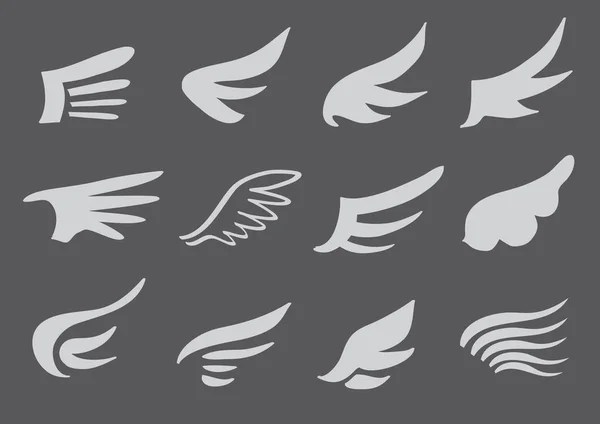 Návrh vektoru symbolu křídla nastaven — Stockový vektor