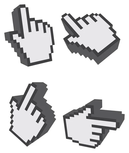 Ilustración vectorial del icono web del clic de un dedo 3D — Vector de stock