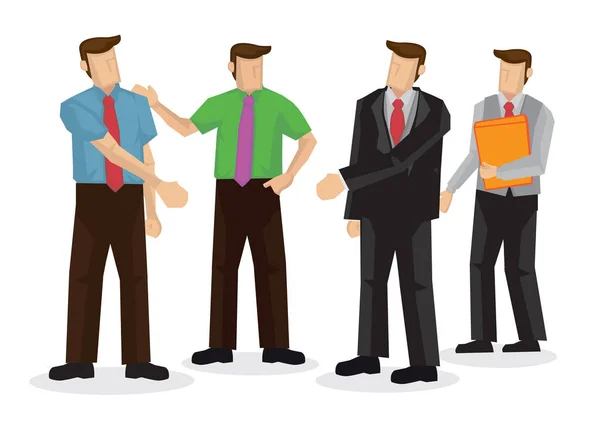 Los hombres de negocios presentan a sus amigos de negocios. Concepto de red en — Vector de stock