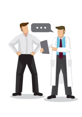 Doctor talking with his patient or patient relative in a hospita