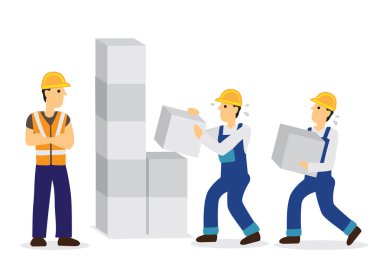 Construction workers working. Concept of working labour. 