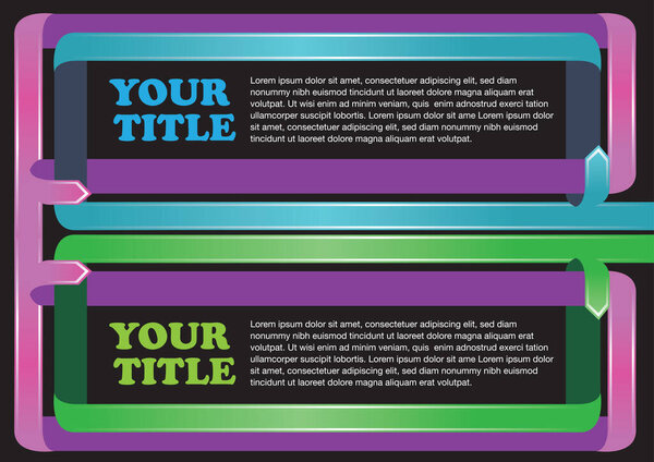 Colorful Paper ribbon folding Vector Layout Design Template with area for texts