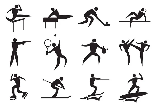 Icono Del Deportista Las Diferentes Actividades Ilustración Vectorial — Vector de stock