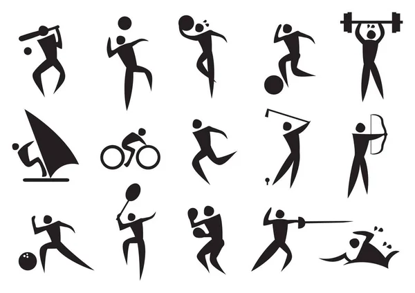 Icono Del Deportista Las Diferentes Actividades Ilustración Vectorial — Vector de stock