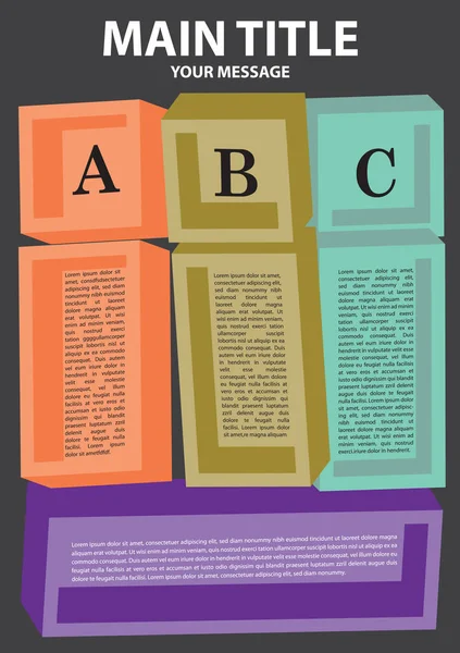 Diseño Bloques Cuadrados Con Colores Área Para Texto Ilustración Vectorial — Archivo Imágenes Vectoriales