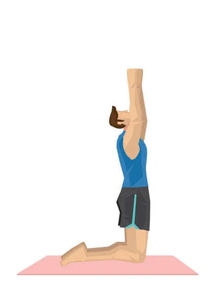 Illustrazione Uomo Forte Che Pratica Yoga Con Una Posa Arco — Vettoriale Stock