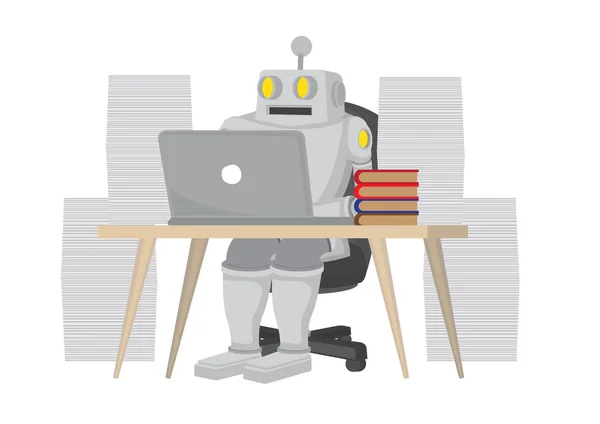 Robot Verhoogt Productiviteit Met Non Stop Werken Dat Het Positieve — Stockvector