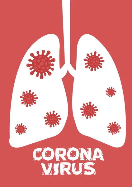 Coronavirus Pandemic Concept Influenza Flu Outbreak Design Lung Attack Virus — Stock Vector