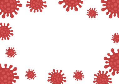 Coronavirus salgını konsepti grip salgını sınır tasarımı. Kenarlığı olan tasarım