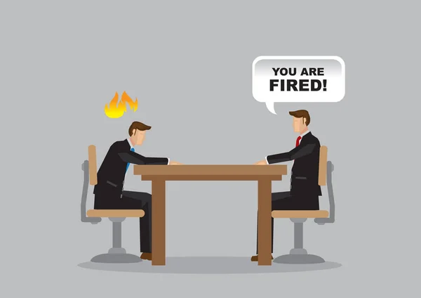 Business Professionals Sitting Meeting Manager Told Employer You Fired Cartoon — Stock Vector