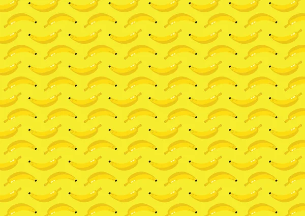 Design Fundo Padrão Verão Com Bananas Amarelas Brilhantes Ilustração Vetorial — Vetor de Stock