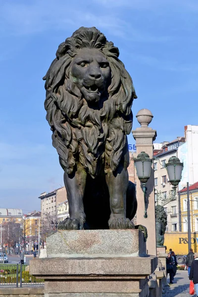 Sofía Bulgaria Noviembre 2017 Uno Cuatro Leones Puente Del León — Foto de Stock