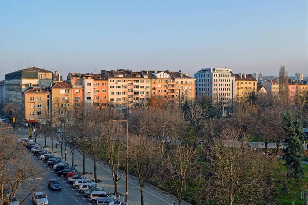 Balcón vista de edificios en el centro de Sofía, Bulgaria . — Foto de Stock