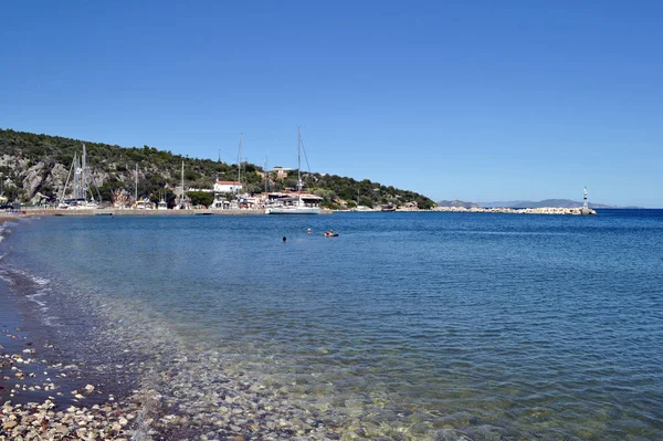 Praia Nea Epidavros Golfo Sarônico — Fotografia de Stock