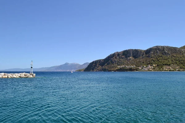 Phare Dans Village Nea Epidavros Dans Golfe Saronique — Photo