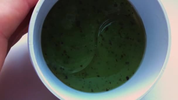 Groene Vlekken Onder Ogen Koreaanse Hydrogel Vlekken Onder Ogen Hydraterende — Stockvideo
