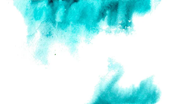 水彩抽象的な青とターコイズの背景. — ストック写真