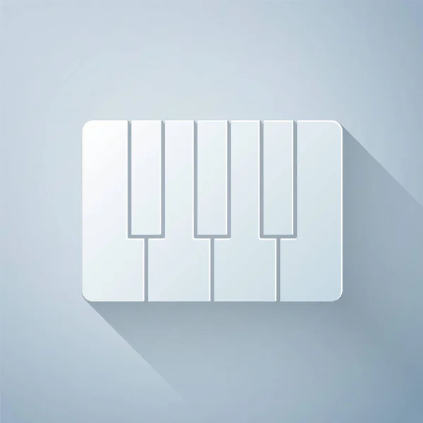 Papiergeschnittenes Musiksynthesizer Symbol Isoliert Auf Grauem Hintergrund Elektronisches Klavier Papierkunst — Stockvektor