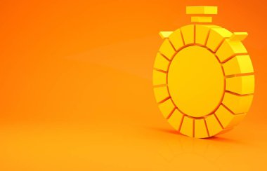 Sarı Kantin su şişesi ikonu turuncu arka planda izole edilmiş. Turist matarası ikonu. Kampanyada bir kavanoz su kullanıldı. Minimalizm kavramı. 3d illüstrasyon 3B canlandırma