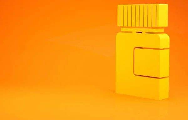 아이콘은 주황색 배경에 분리되어 있습니다 약리학적 미니멀리즘의 개념입니다 렌더링 — 스톡 사진