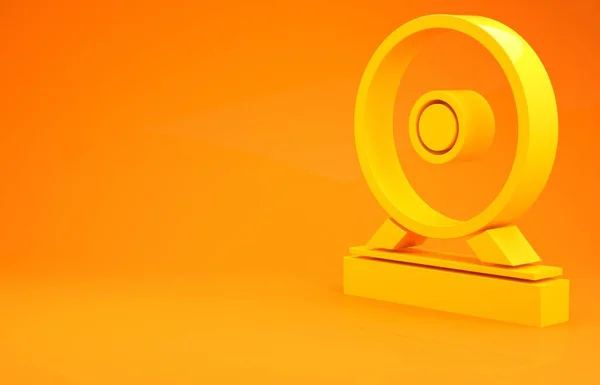 타악기 디스크 아이콘은 주황색 배경에 분리되어 최소성 일러스트 렌더링 — 스톡 사진