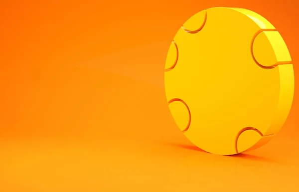 Icono Anillo Natación Goma Amarilla Aislado Sobre Fondo Naranja Boya — Foto de Stock