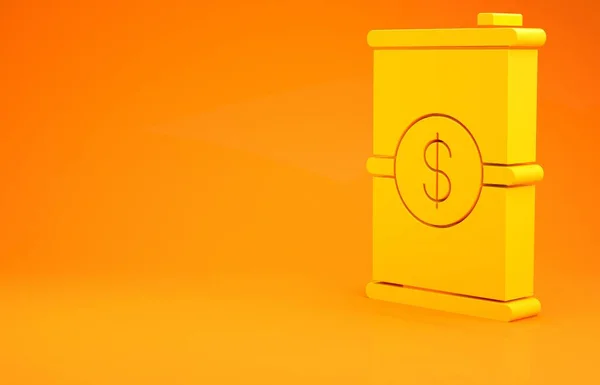 Aceite Barril Amarillo Con Símbolo Dólar Icono Aislado Sobre Fondo — Foto de Stock