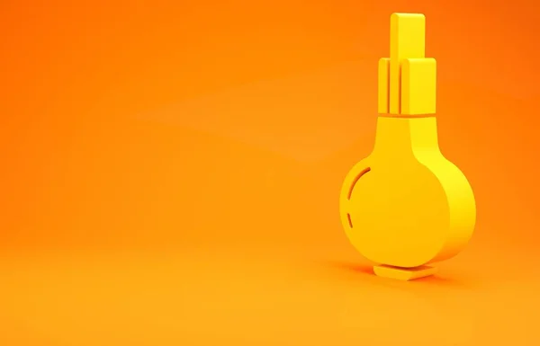 Yellow Onion icon isolated on orange background. Minimalism concept. 3d illustration 3D render