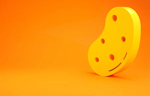 Icône Pomme Terre Jaune Isolée Sur Fond Orange Concept Minimalisme — Photo