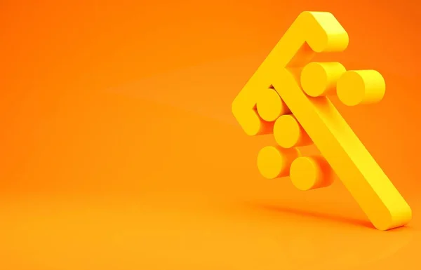 Bastone Giallo Chip Icona Isolata Sfondo Arancione Gioco Azzardo Concetto — Foto Stock