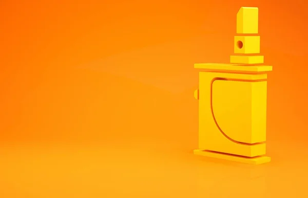 Geel Elektronisch Sigarettenpictogram Geïsoleerd Oranje Achtergrond Vape Roken Gereedschap Verdampingsapparaat — Stockfoto