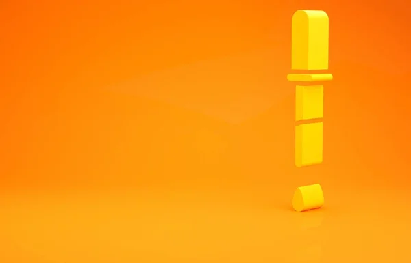 Желтый Пипетка Значок Изолирован Оранжевом Фоне Элемент Медицинского Химического Лабораторного — стоковое фото