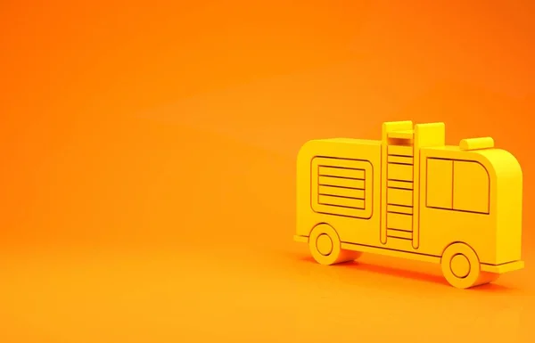 Ікона Жовтого Вогню Ізольована Помаранчевому Тлі Вогневий Двигун Пожежні Машини — стокове фото